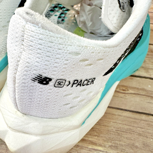 New Balance Womens FuelCell SuperComp Pacer V2 White Turquoise Running Shoes 9 - Picture 13 of 16